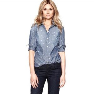 J Crew | Button Down Polka Dot Top